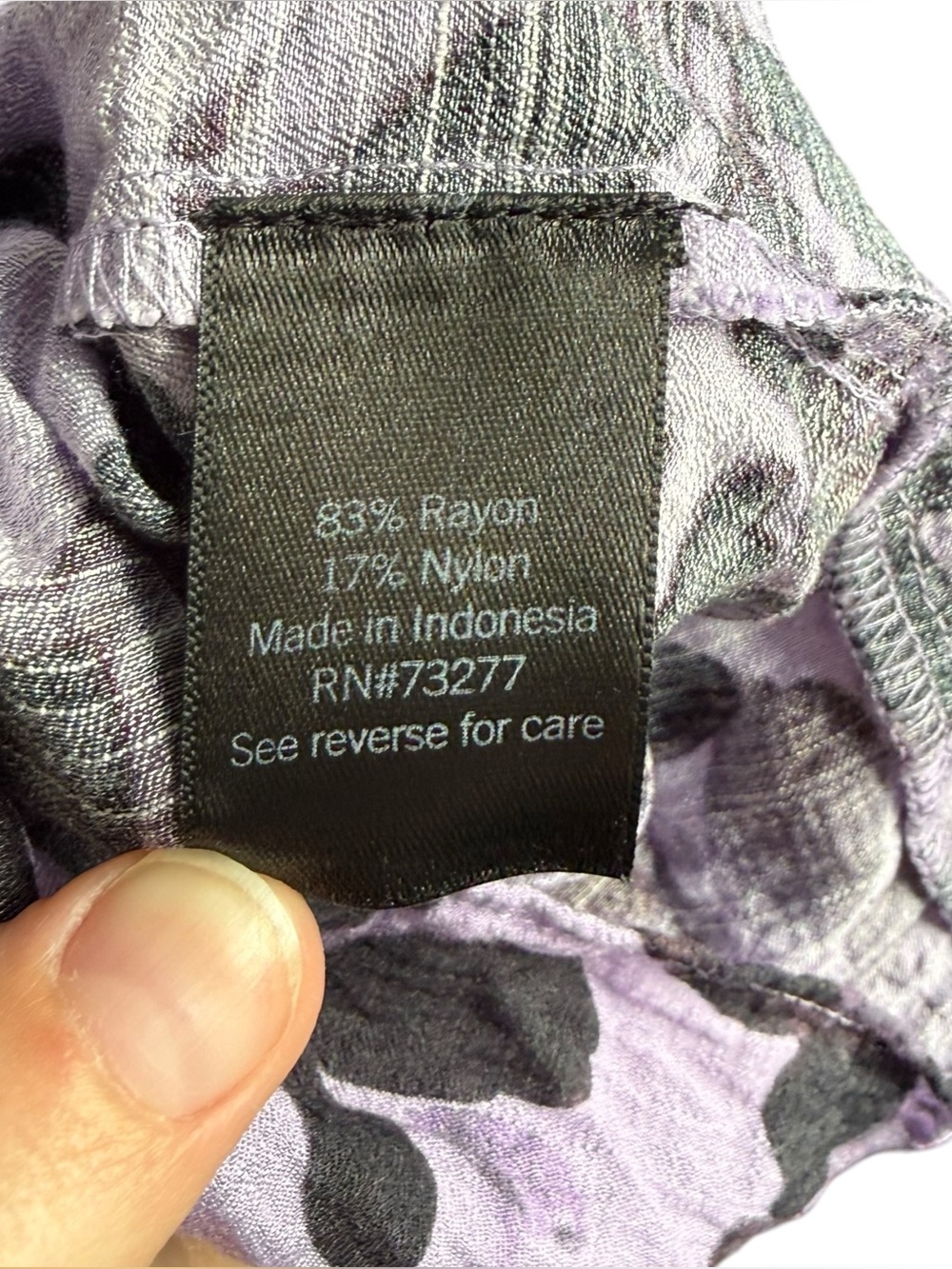 Simply Vera Vera Wang Mini Shirt Dress Size Medium Purple Floral Button Front - Picture 11 of 11
